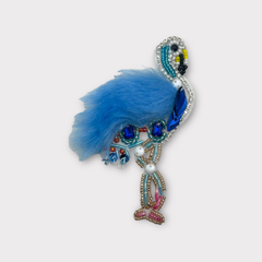 Beaded Fur and Rhinestone Flamingo- Dog Shirt Large-2