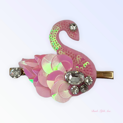 Beaded Sequin Swan Hairclip-2