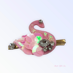 Beaded Sequin Swan Hairclip-4