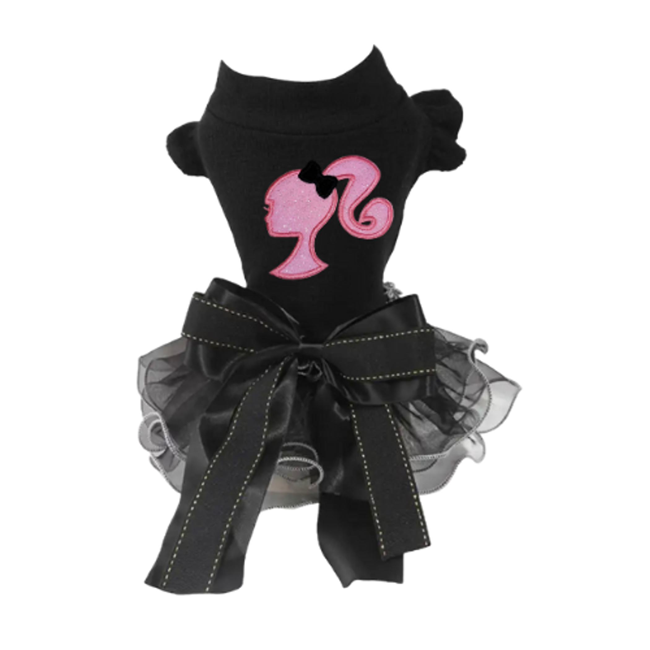 Barbie Silhouette Ruffle Dog Dress black 3-2
