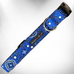 Bandana Dog Collars L 1" width fits 14-25" neck Blue