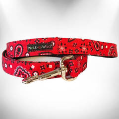 Bandana Dog Leads REGULAR Lead 1" width- 5' length Red