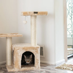 Armarkat Real Wood Classic Cat Tree A3207, 32-Inch Beige-4