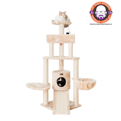 Armarkat Real Wood Spacious Thick Fur Cat Tower W Lounge RED