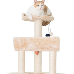 Armarkat Real Wood Spacious Thick Fur Cat Tower W Lounge RED-4