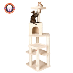 Armarkat Cat Tower Real Wood Cat Condo House 69" Beige