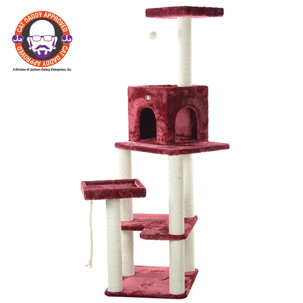 Armarkat Cat Tower Real Wood Cat Condo House 69" Burgundy