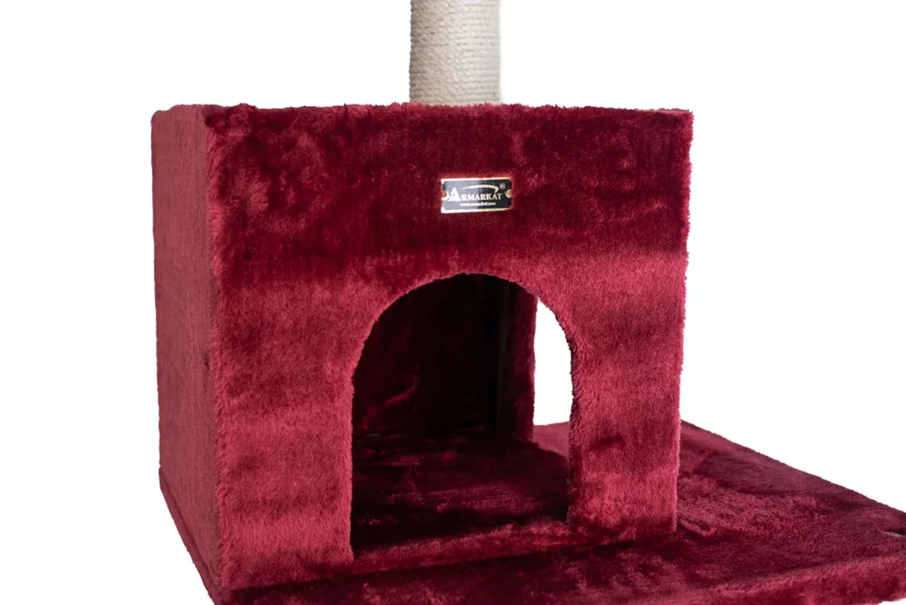 Armarkat Cat Tower Real Wood Cat Condo House 69" Burgundy-5