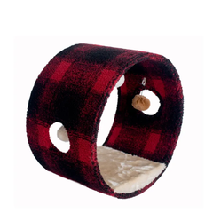 Armarkat Real Wood Cat Hideaway Tunnel, Scotch Plaid 12"