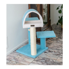 Armarkat Sky Blue 29" Cat Tree Real Wood Cat Tunnel-4