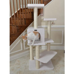 Armarkat Ivory 57" High Cat tree, Fleece Covered Cat Climber-4
