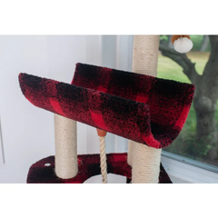 Armarkat Real Wood Spacious Thick Fur Cat Tower W Lounge BEIGE-4