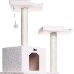Real Wood B7801 Classic Cat Tree In Ivory 6 Levels Playhouse-2