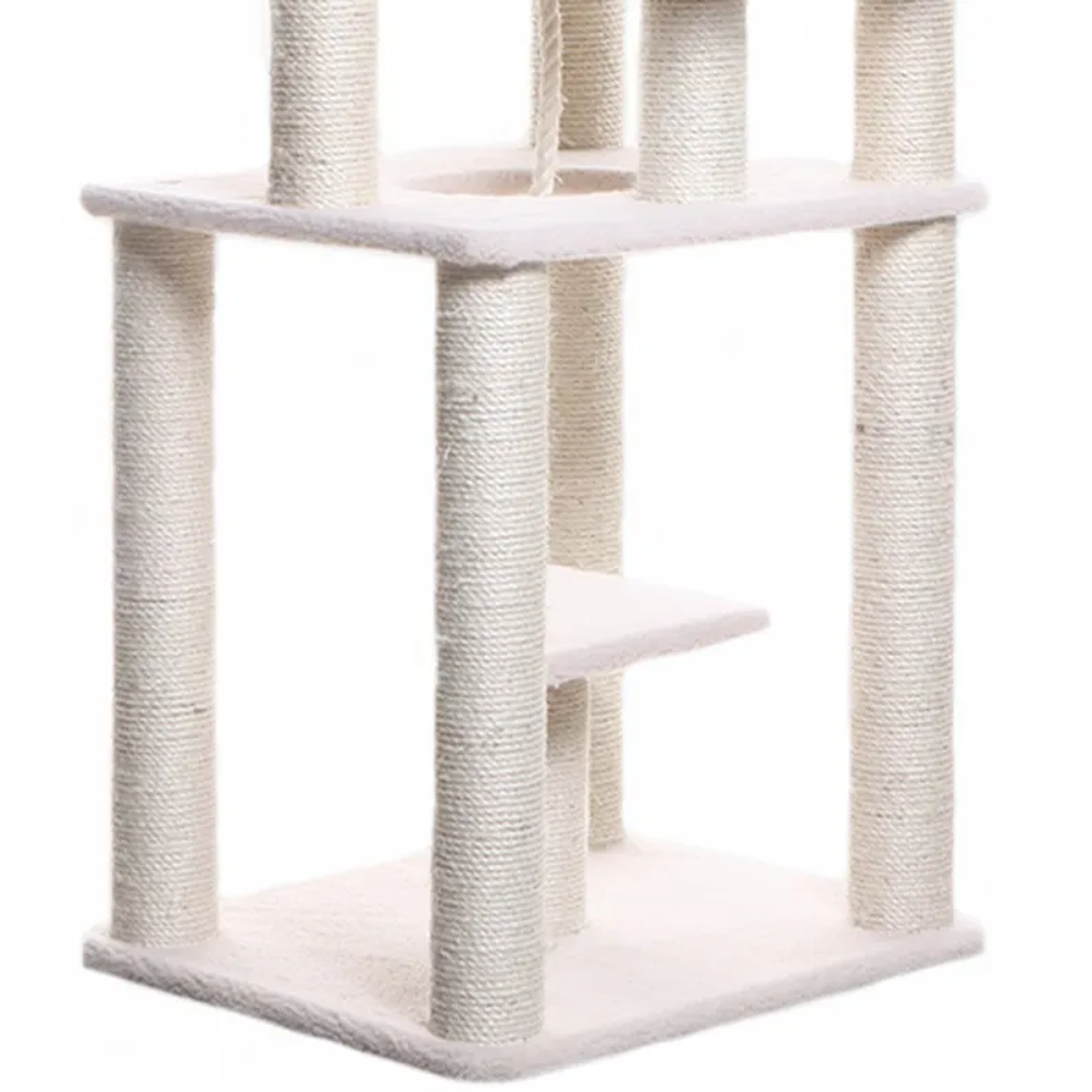 Real Wood B7801 Classic Cat Tree In Ivory 6 Levels Playhouse-3