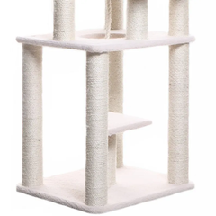 Real Wood B7801 Classic Cat Tree In Ivory 6 Levels Playhouse-3