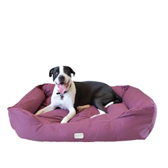 Armarkat Bolstered Dog Bed, Burgundy,In M/L/XL 3 Sizes L