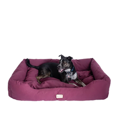 Armarkat Bolstered Dog Bed, Burgundy,In M/L/XL 3 Sizes M