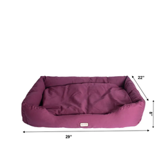 Armarkat Bolstered Dog Bed, Burgundy,In M/L/XL 3 Sizes M-3