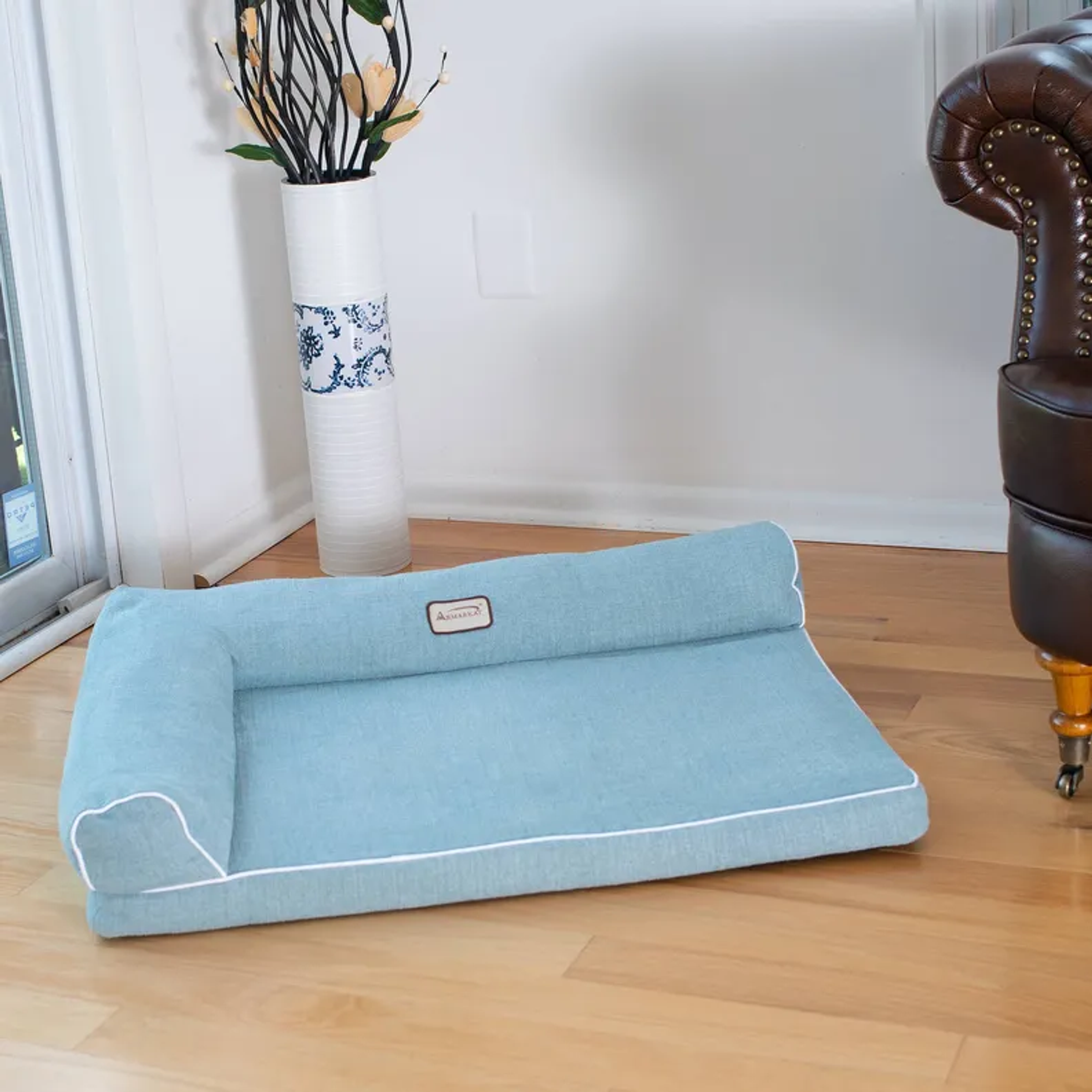 Armarkat Medium Bolstered Pet Bed Poly Fill Dog Cushion-5