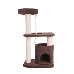 Real Wood 3-Tier Carpeted Cat Tree Condo Kitten Play House