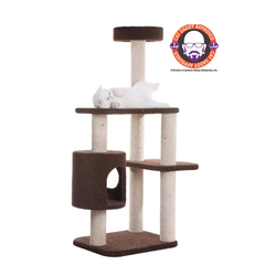 Real Wood 3-Level Carpeted Cat Tree Condo Kitten Play House