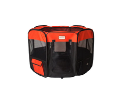 Armarkat PP002R-M Portable Pet Playpen In Bk and Rd Combo-2