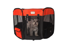 Armarkat PP002R-M Portable Pet Playpen In Bk and Rd Combo-3