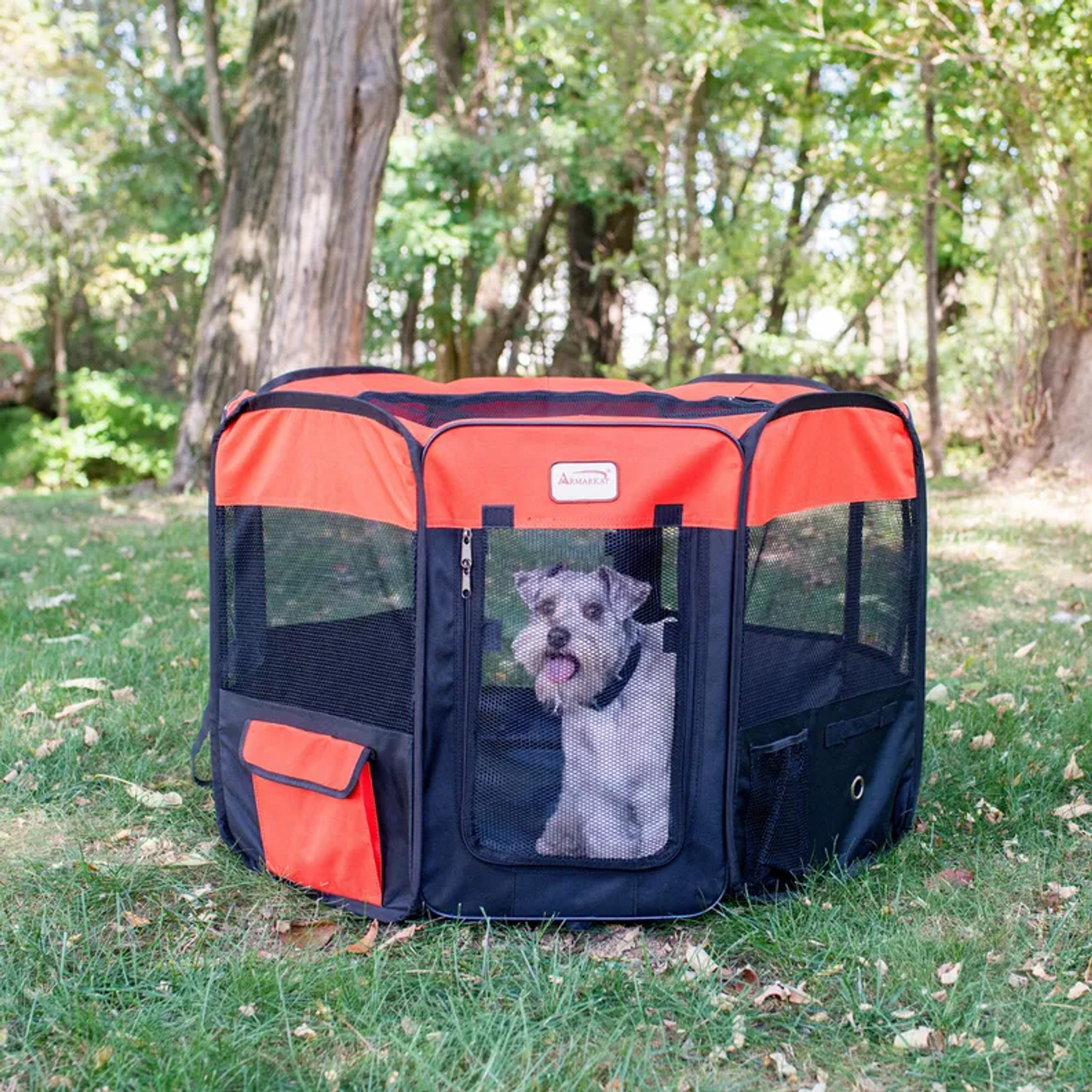 Armarkat PP002R-XL Portable Pet Playpen In Bk and Rd Combo-6
