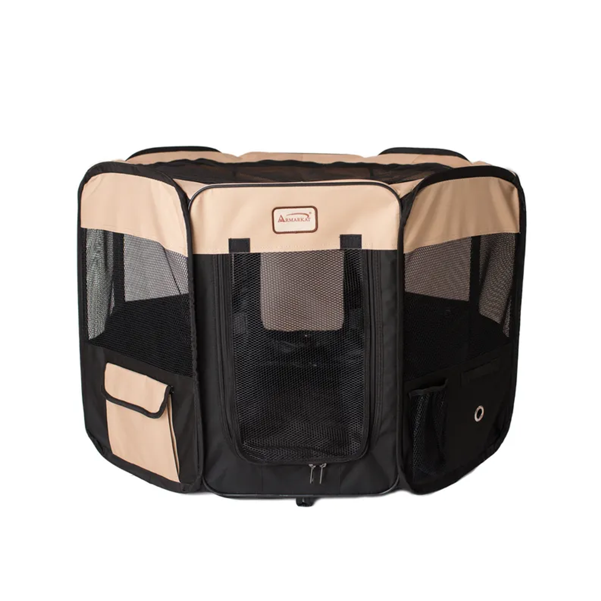 Armarkat PP003BGE-M Portable Pet Playpen In Bk and Bge Combo-4