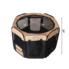 Armarkat PP003BGE-XL Portable Pet Playpen In Bk and Bge Comb-2