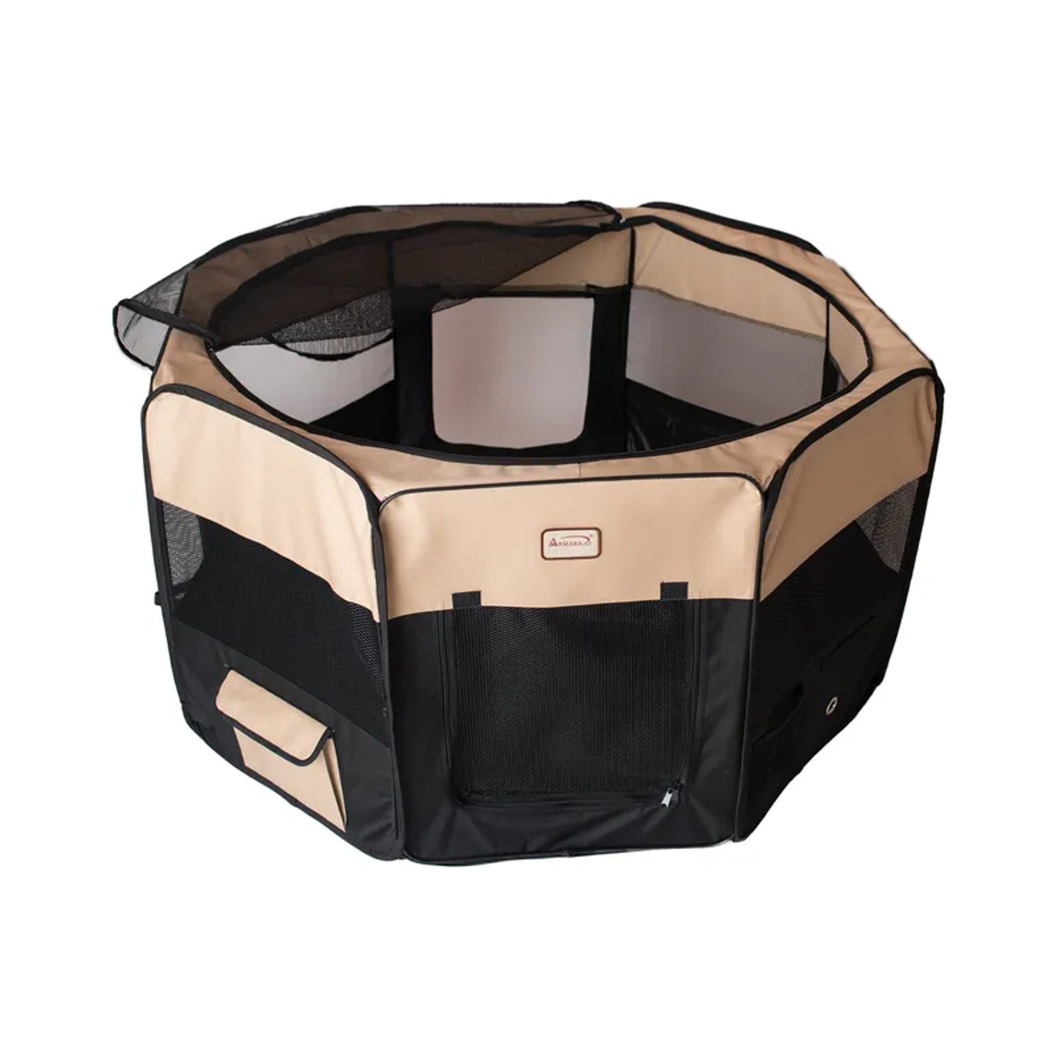 Armarkat PP003BGE-XL Portable Pet Playpen In Bk and Bge Comb-4
