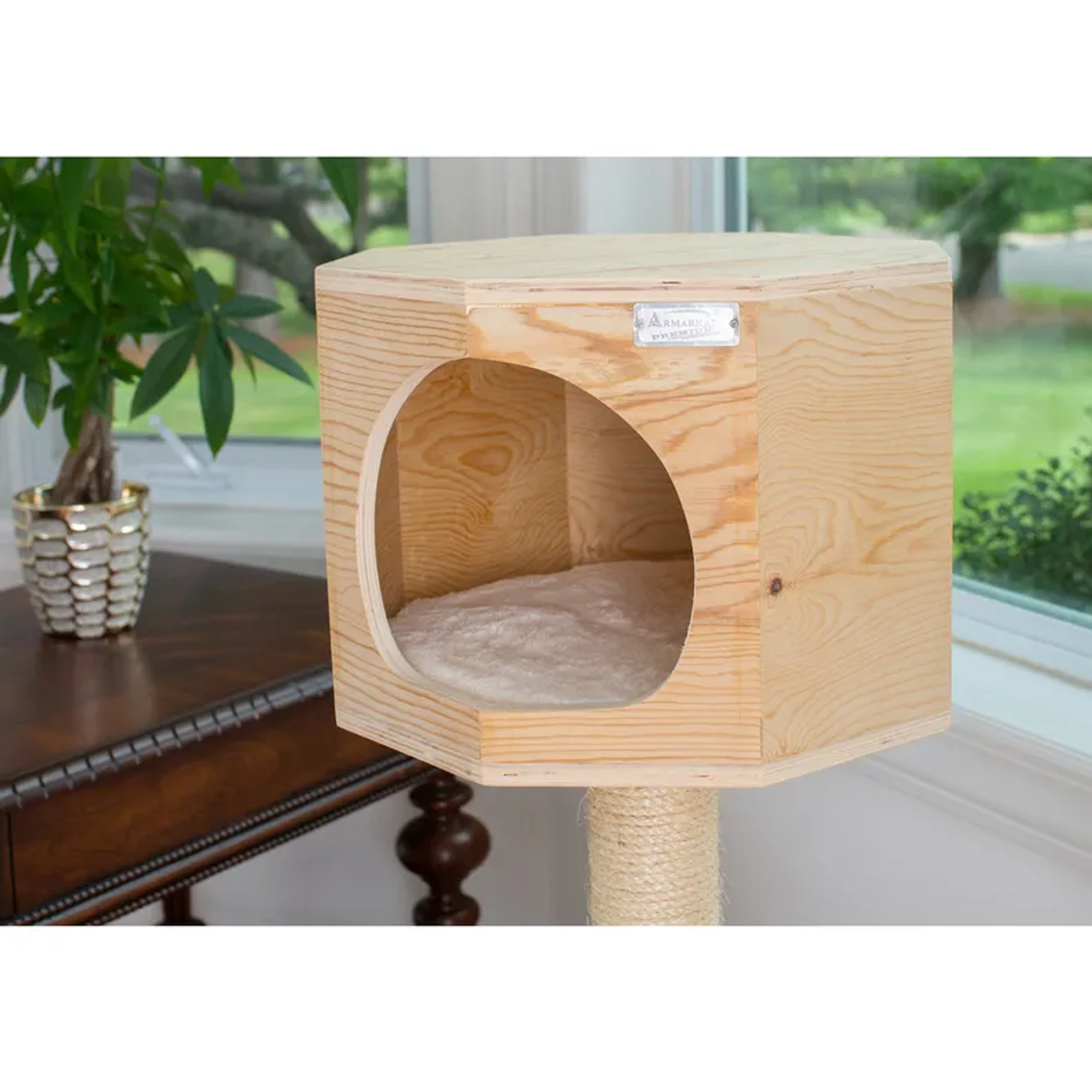 Armarkat Premium Scots Pine, Solid Wood Cat Tree 46" Tall-4