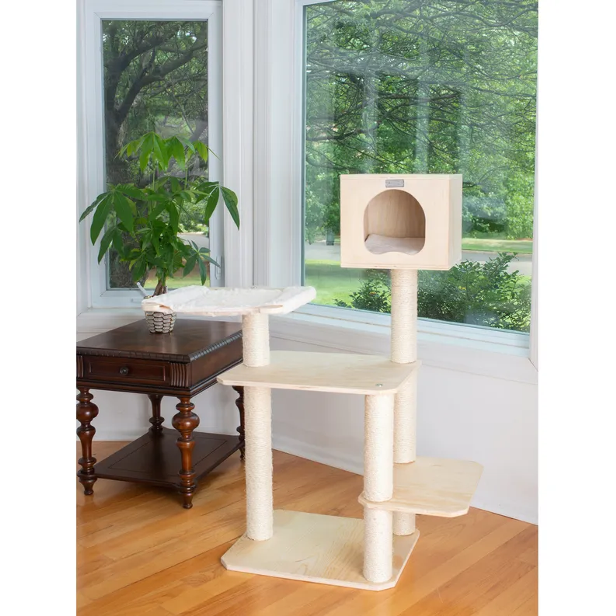 Armarkat Premium Scots Pine Solid Wood Cat Tree, 50" Tall-4