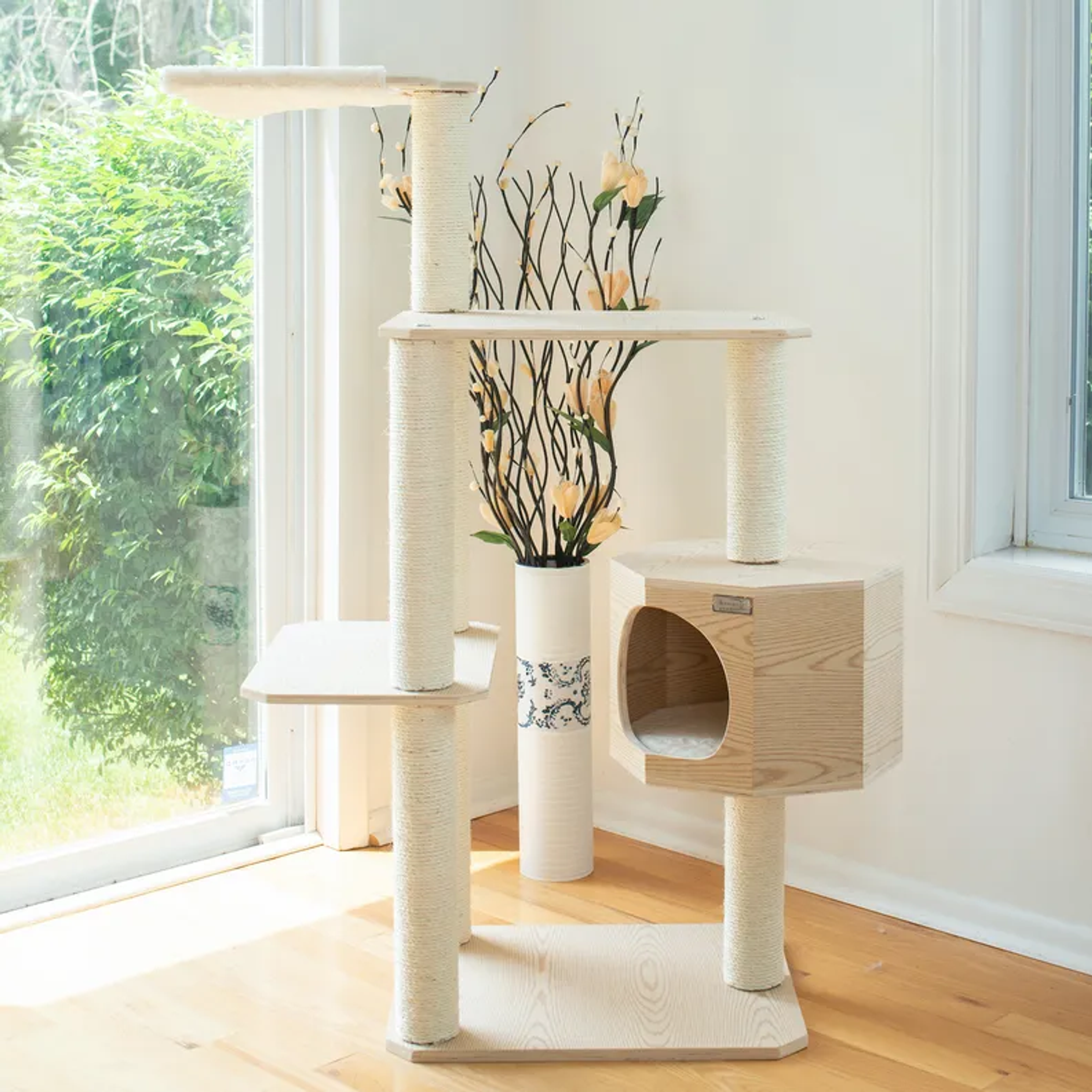 Armarkat Premium Scots Pine 54-Inch Cat Tree W Three Levels-3