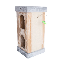 Armarkat Real Wood Double Condo Cat House With Carpet-2