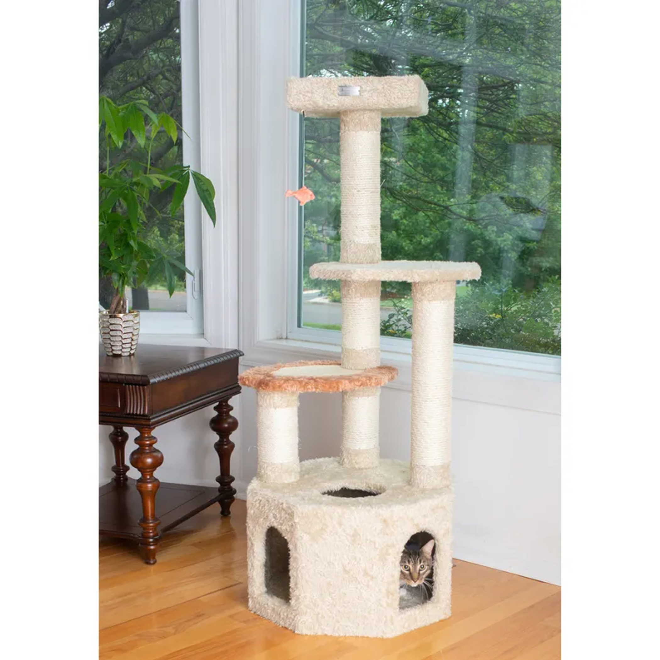 Armarkat X5703 Carpet Cat Furniture Real Wood Cat Condo-3