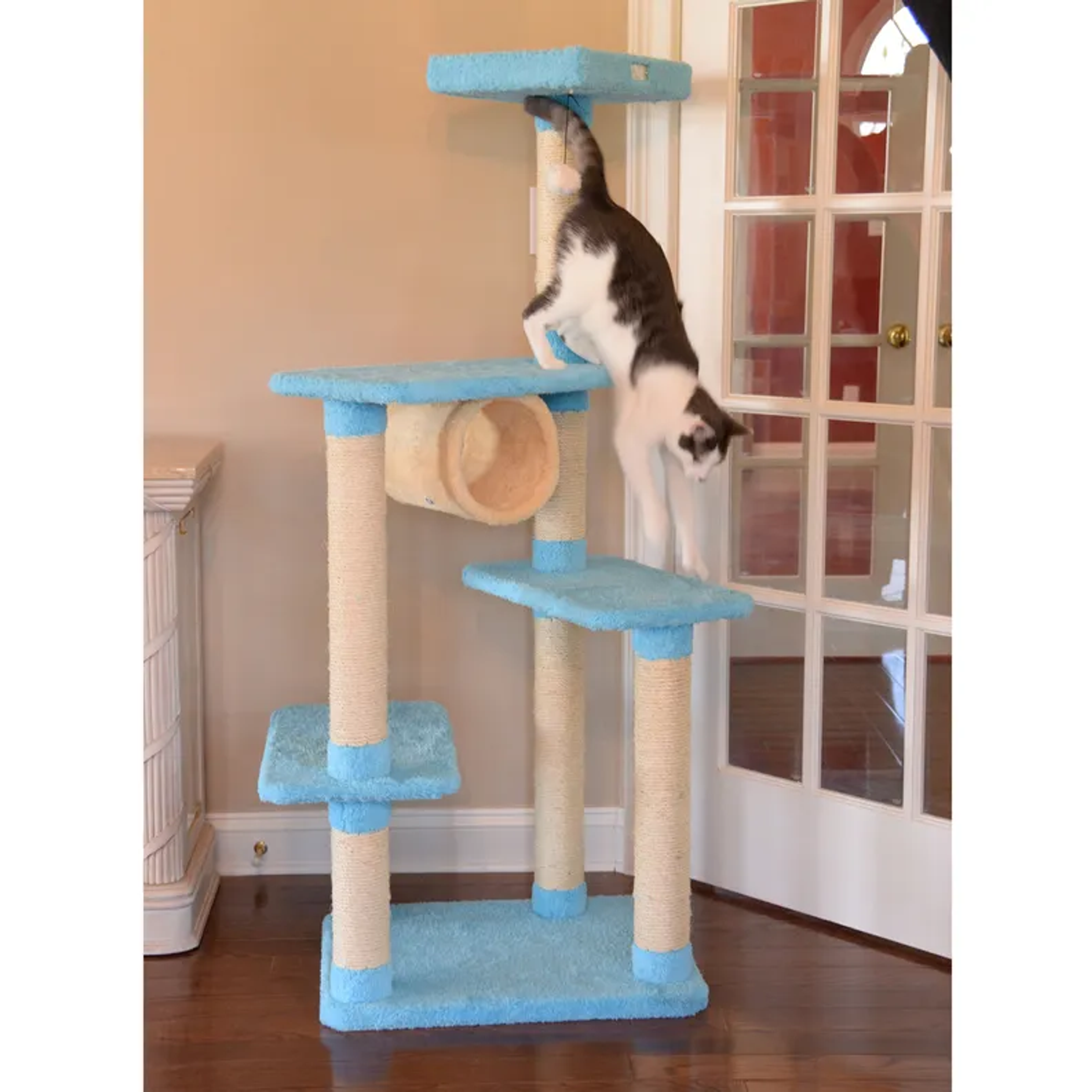 Armarkat Cat Climber, Real Wood Cat Junggle Tree Skyblue-3