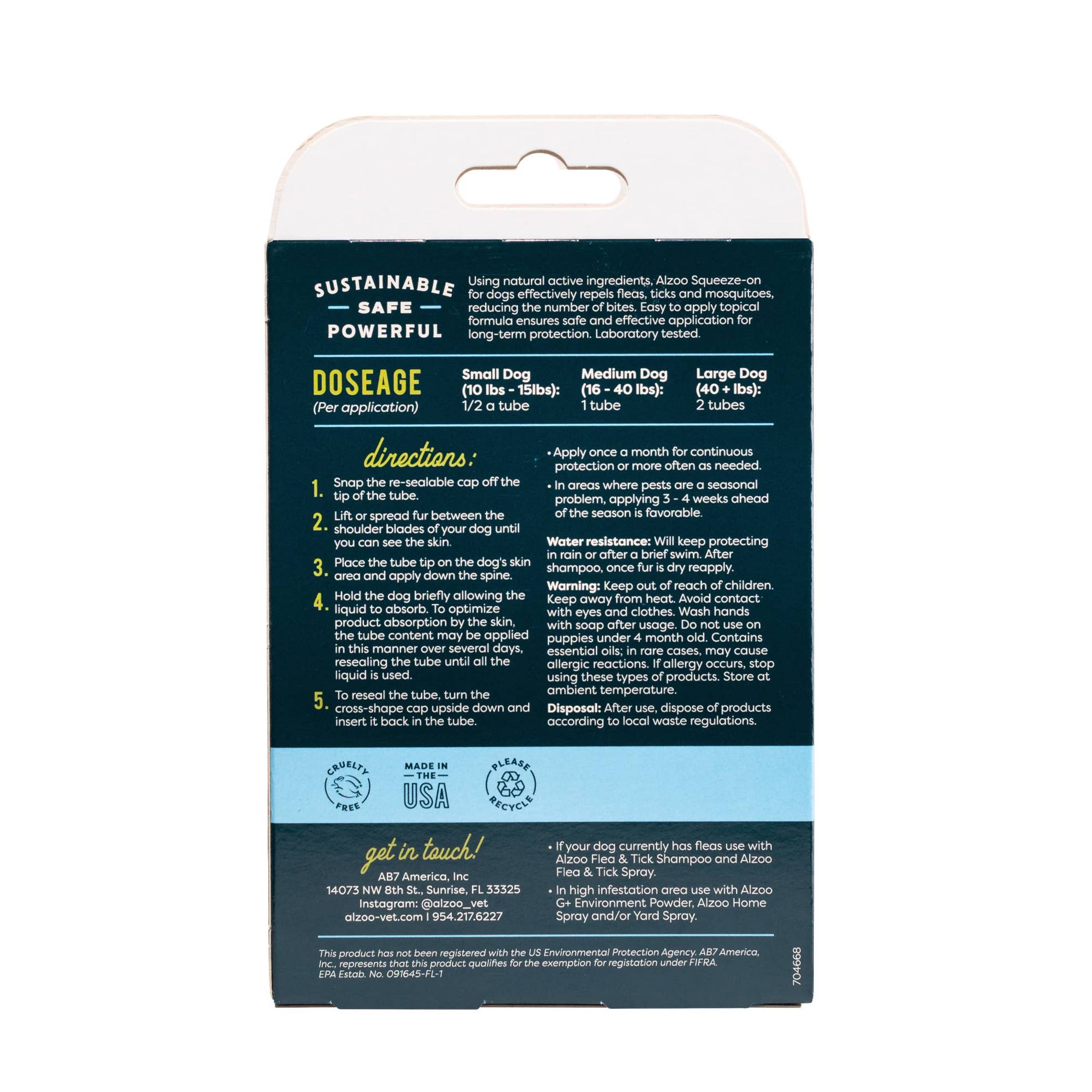 ALZOO Plant-Based Flea & Tick Repellent Squeeze-On Dog-4