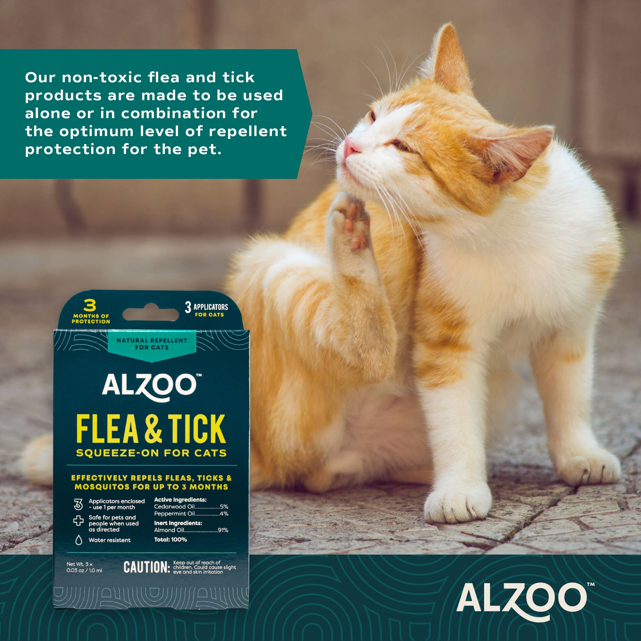 ALZOO Plant-Based Flea & Tick Repellent Squeeze-On Cat-4