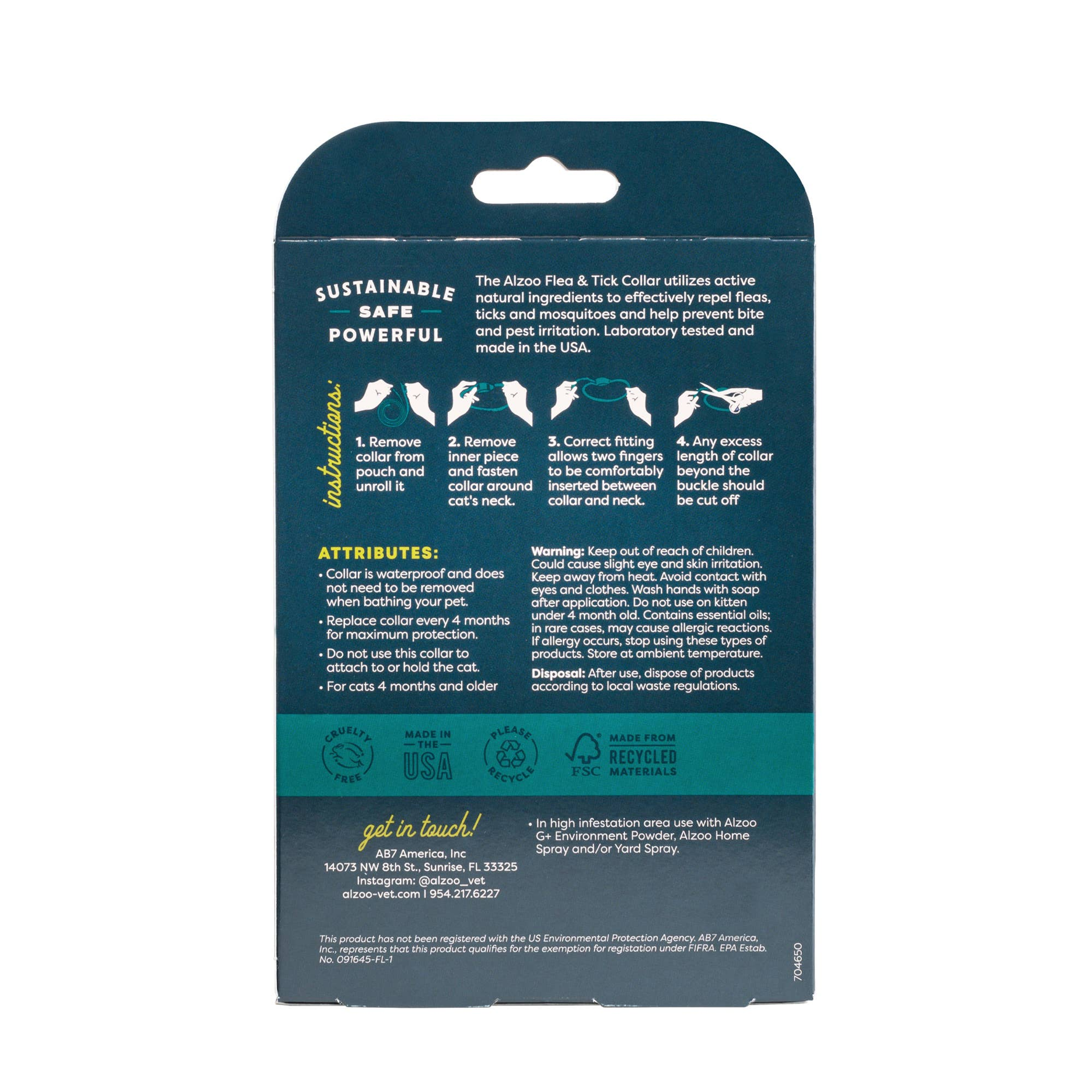 ALZOO Plant-Based Flea & Tick Collar Cat-3