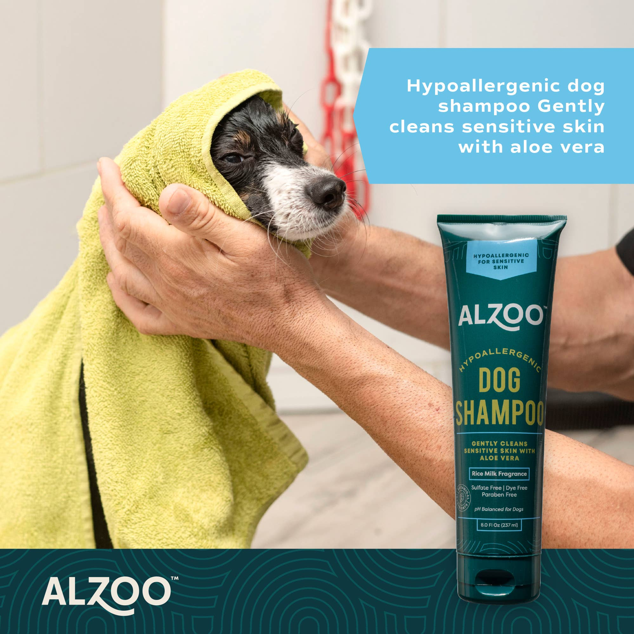 ALZOO Plant-Based Hypoallergenic Dog Shampoo, 8oz-4