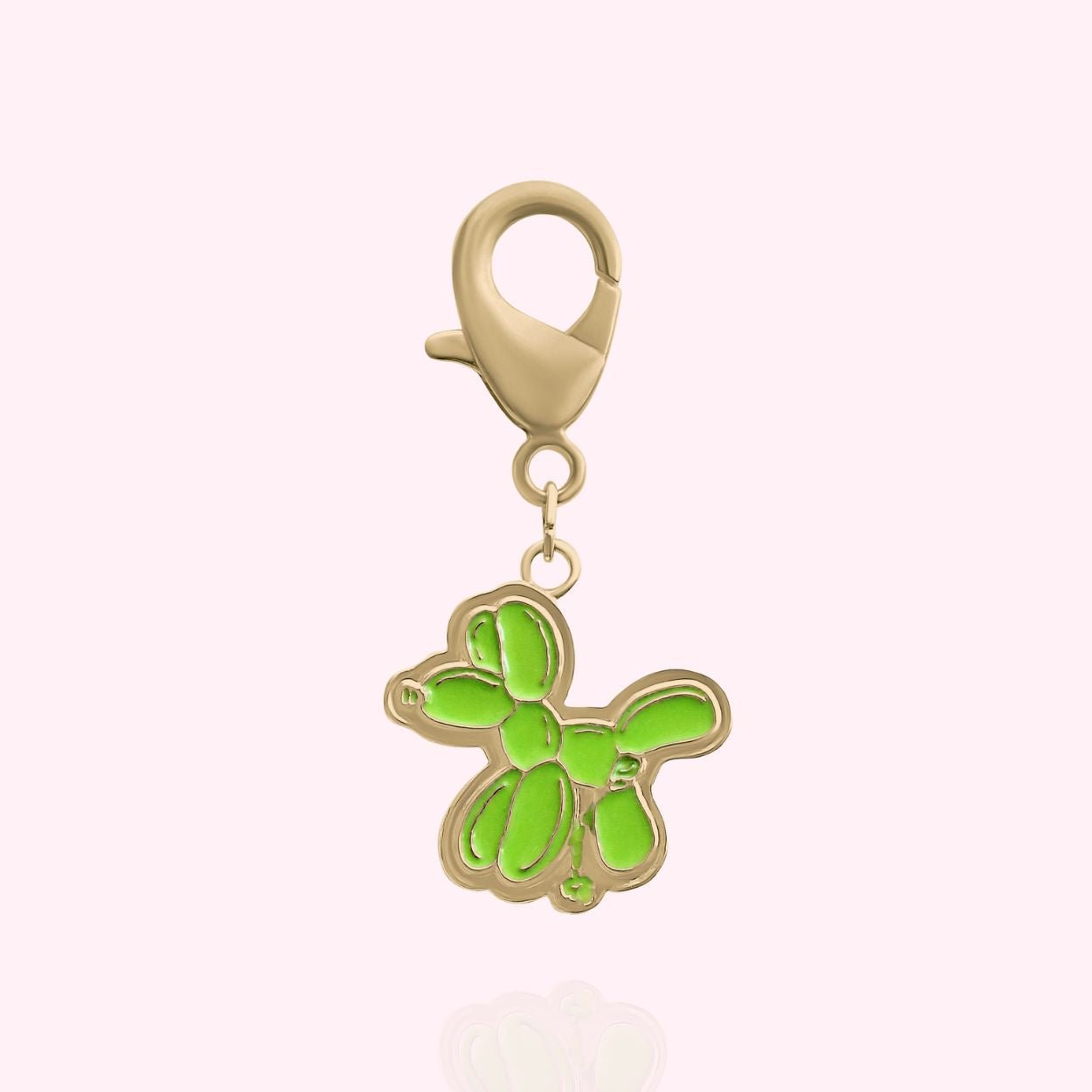 Balloon Dog Collar Charm Gold