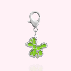 Balloon Dog Collar Charm Silver
