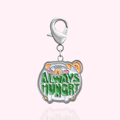 Always Hungry Dog Collar Charm Silver