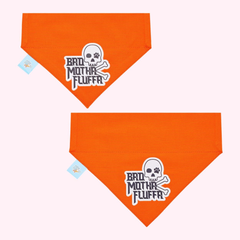 Bad Motha Fluffa Orange Collar Bandana Medium