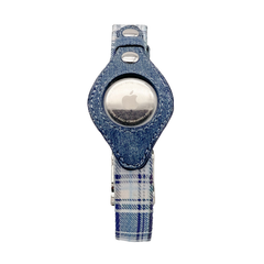Apple Airtag Collar XS Blue Plaid & Denim-4