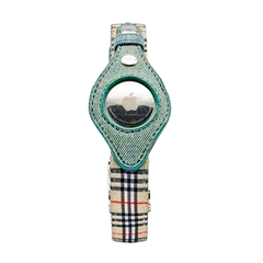 Apple Airtag Collar Medium Beige Plaid & Denim-4