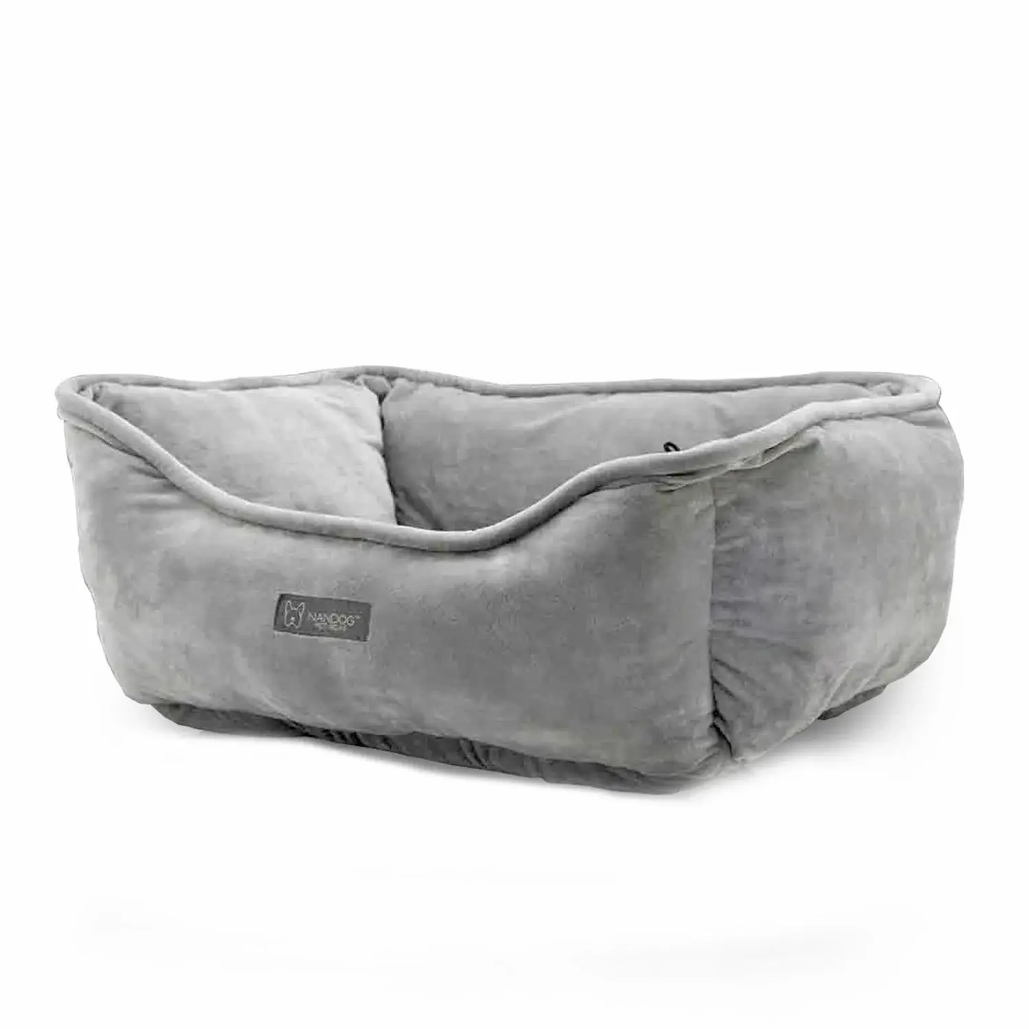 NANDOG Reversible Micro-Plush Fabric Pet Bed LIGHT GRAY-3