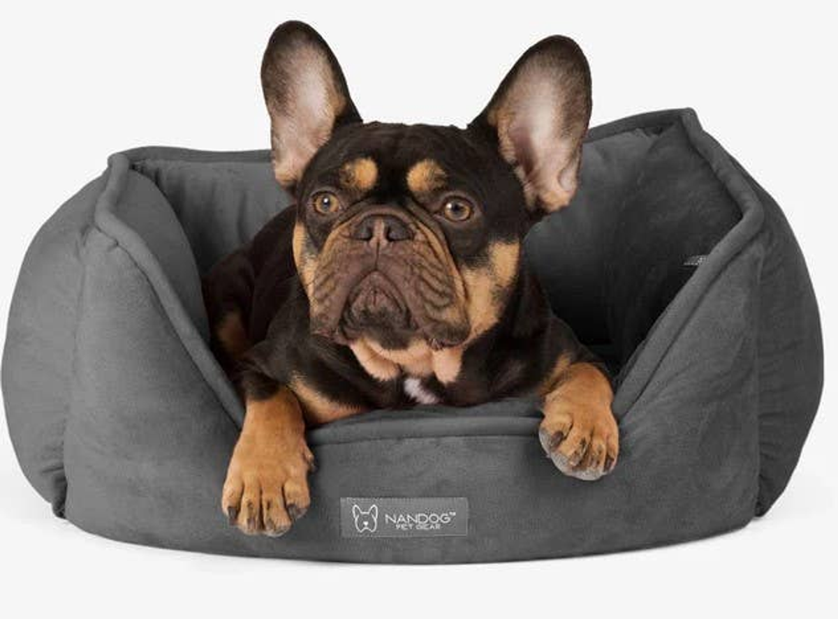NANDOG Reversible Micro-Plush Fabric Pet Bed DARK GRAY