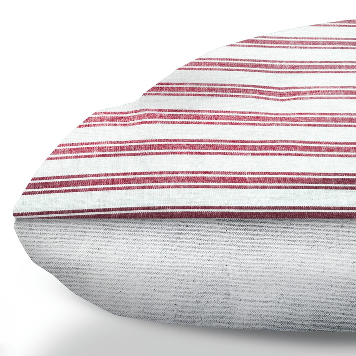 Marblehead Light Red Ticking Stripe Farmhouse Duvet Style Dog Bed S